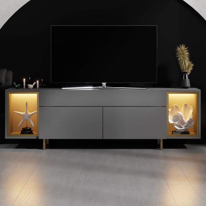Hanah Home Zenith Soporte para TV Antracita y Oro